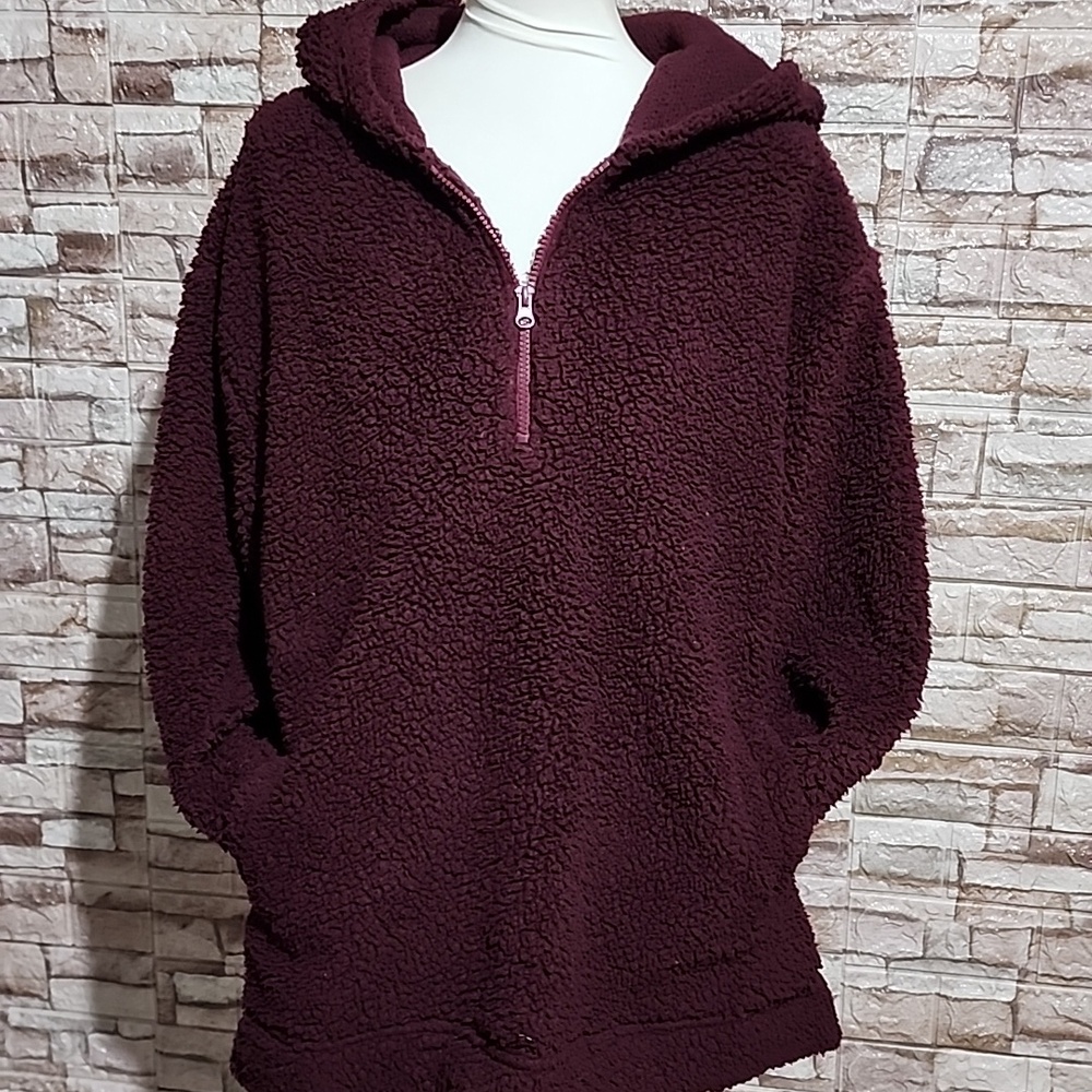 Koolaburra  By Ugg Burgundy Quarter Zip Hoodie  Pullover